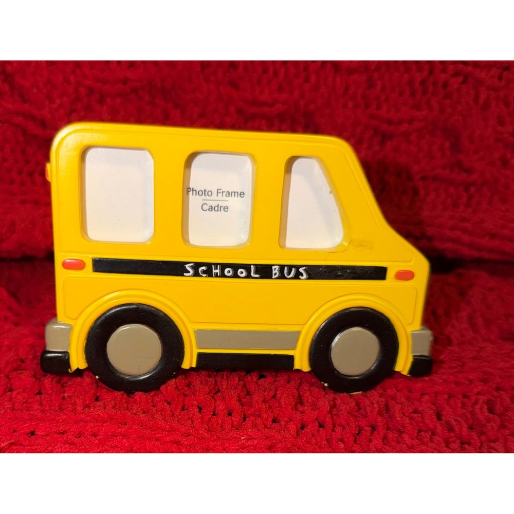 Hallmark Yellow School Bus 3-Opening Photo Frame Tabletop Decor Back to School